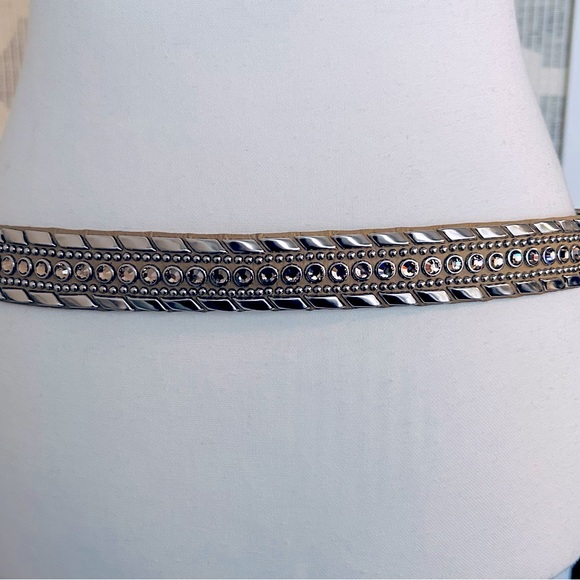 Rare!!! Designer Kippys Swarovski Rhinestone Tan Leather Belt Country Western main image 10